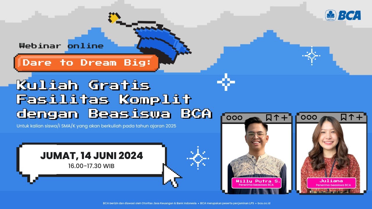 Kuliah Gratis Fasilitas Komplit dengan Beasiswa BCA
