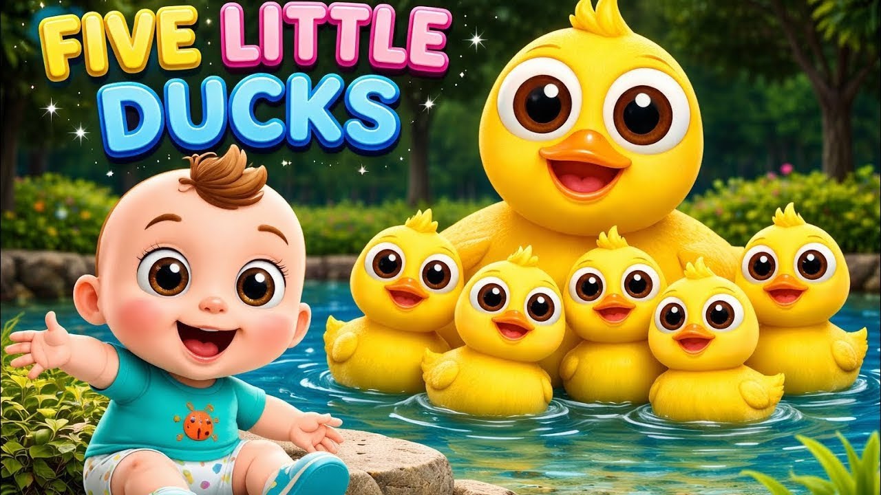 📌 Five Little Ducks 🦆🎵 | Counting & Splashing Adventure! ✨ | Baby Bubbles