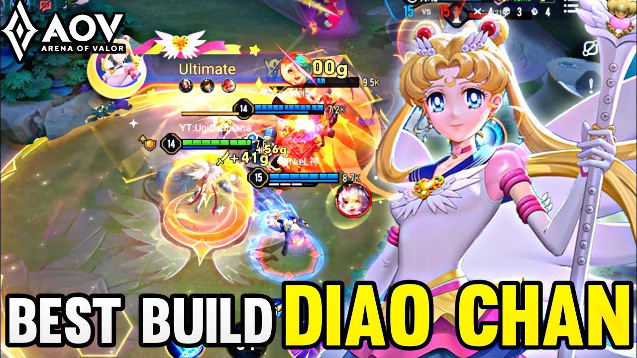 DIAO CHAN/SAILOR MOON GAMEPLAY | BEST BUILD - ARENA OF VALOR | AOV