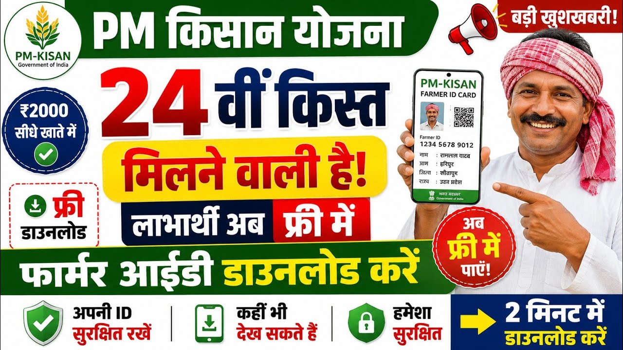 PM Kisan Yojana 24th Installment Farmer ID Download 2026 | PM Kisan Yojana | Farmer ID || Mahi Info