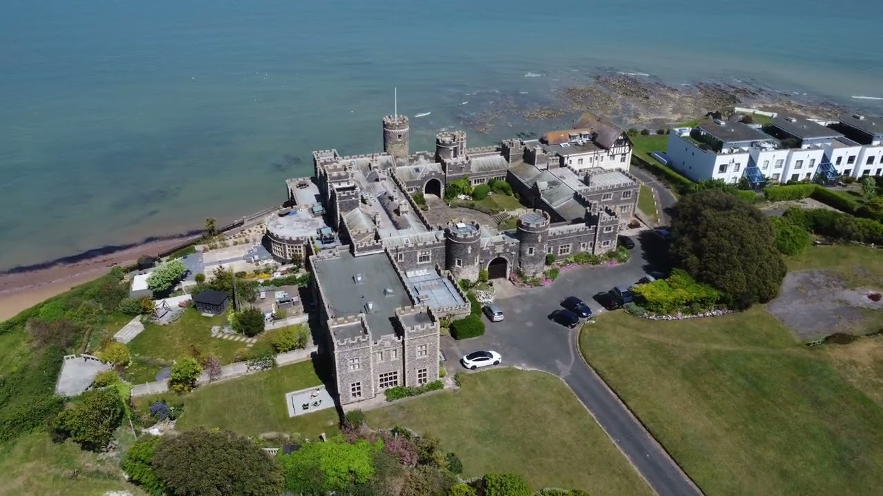 Kingsgate Castle | Flyby featuring Kingsgate Bay & Joss Bay | Drone Flight
