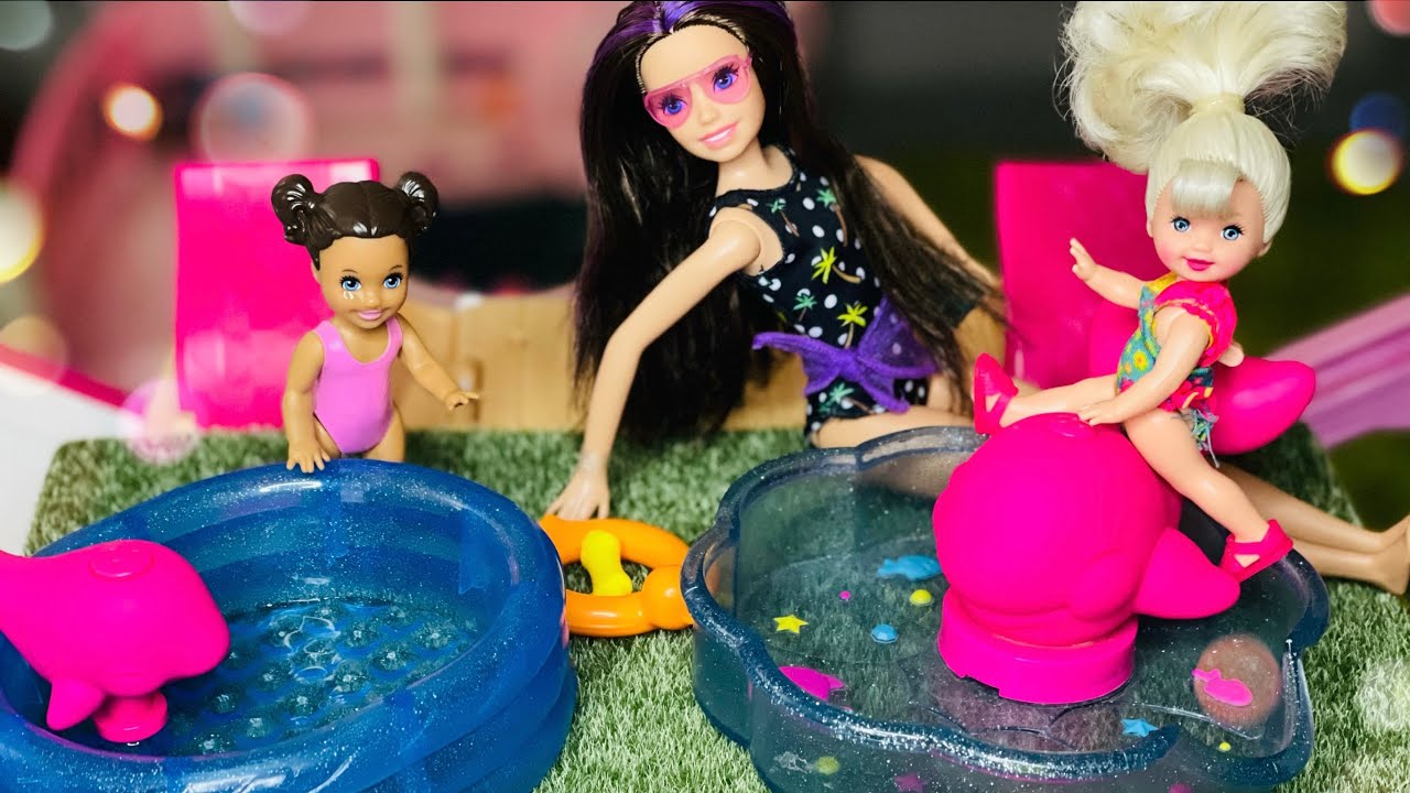 Barbie skipper con alberca vs Pool fun Kelly de 1996 unboxing review en español #barbie #juguetes