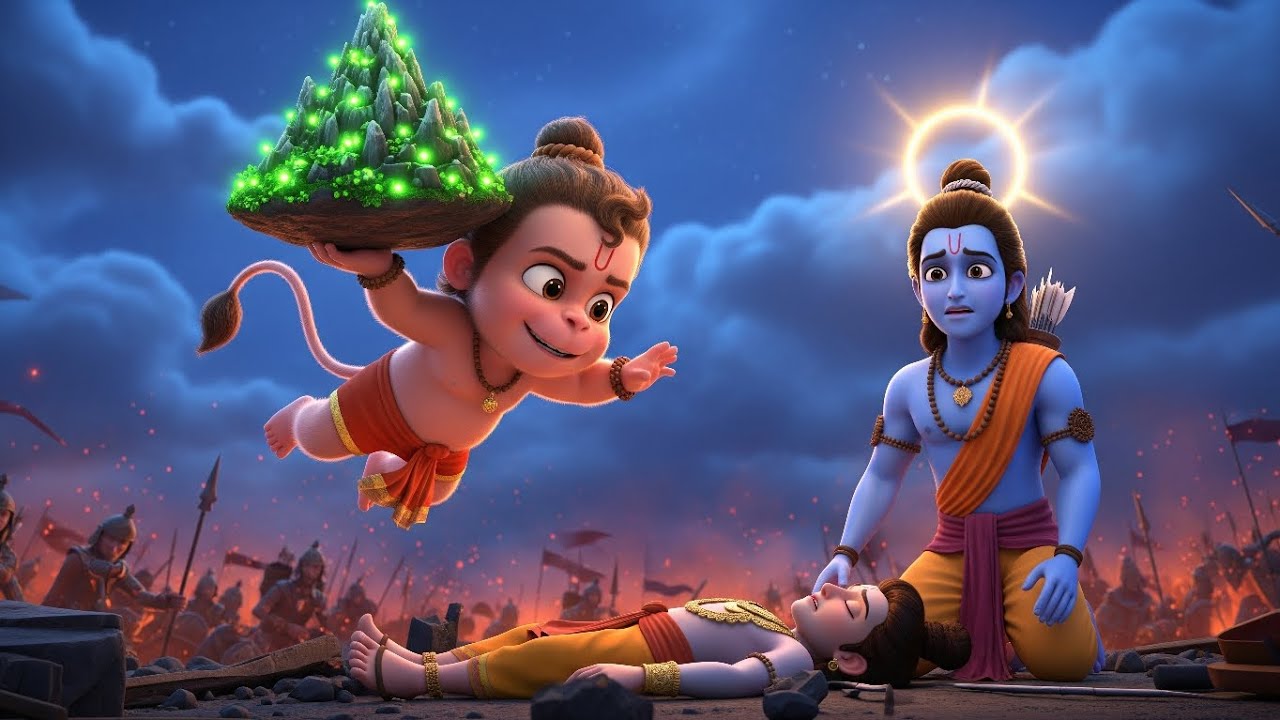 “3D बाल हनुमान चालीसा | Powerful Hanuman Chalisa for Kids | Cartoon Animation”