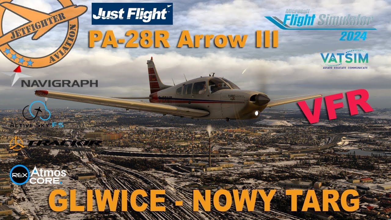 [🔴MSFS 2024]❗MROŹNO - ZIMOWY VFR ❗JUST FLIGHT PA-28R ARROW III ❗GLIWICE - NOWY TARG🔈 VATSIM🔈