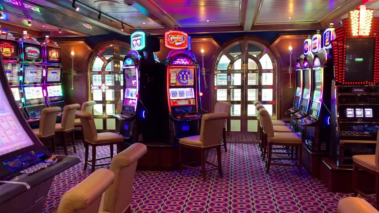 Floating Casino slot machines  on the carnival Cruise ship Miracle