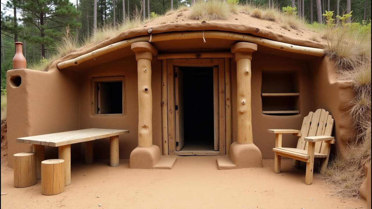Full video I have dug and built a secret and secure underground base deep in the forest