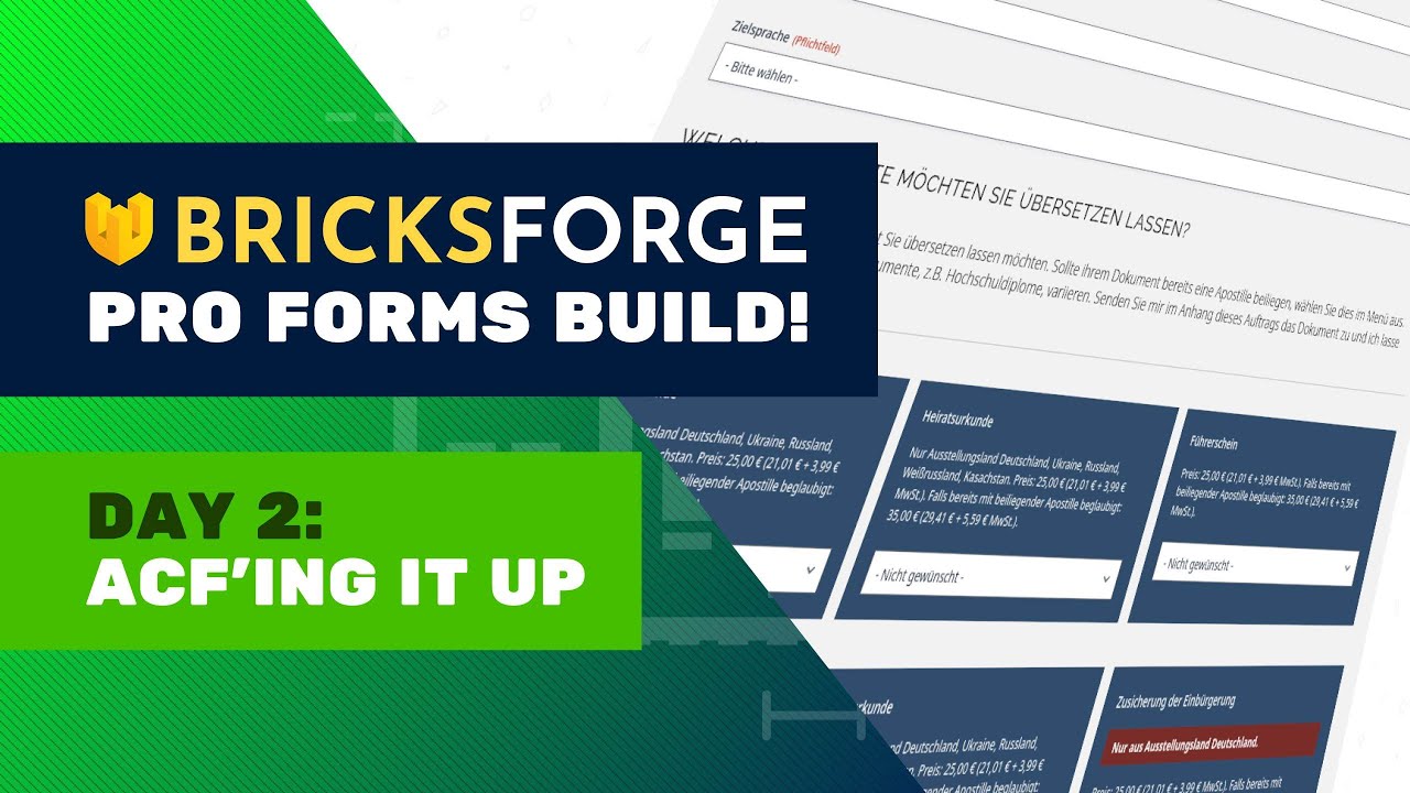 ACF Setup & First Steps | Bricksforge Pro Forms Build Day 2