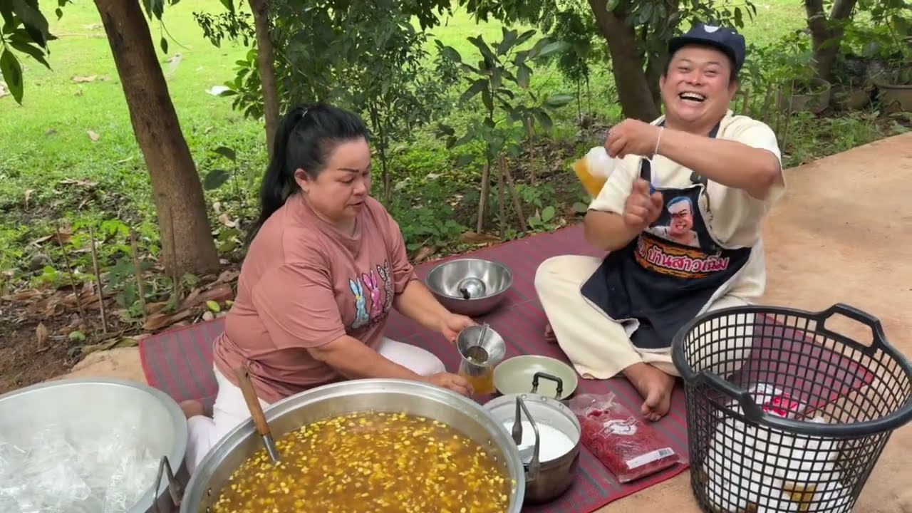 เตรียมของหวานนำไปทำบุญกว่า200ถุง สาคูข้าวโพดสูตรของสาวเฉิ่ม