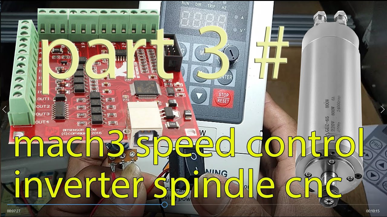 #3 Easy setting Spindle VFD mach3 cnc mechine setup part 3 (Mach3 controll digital speed inverter )