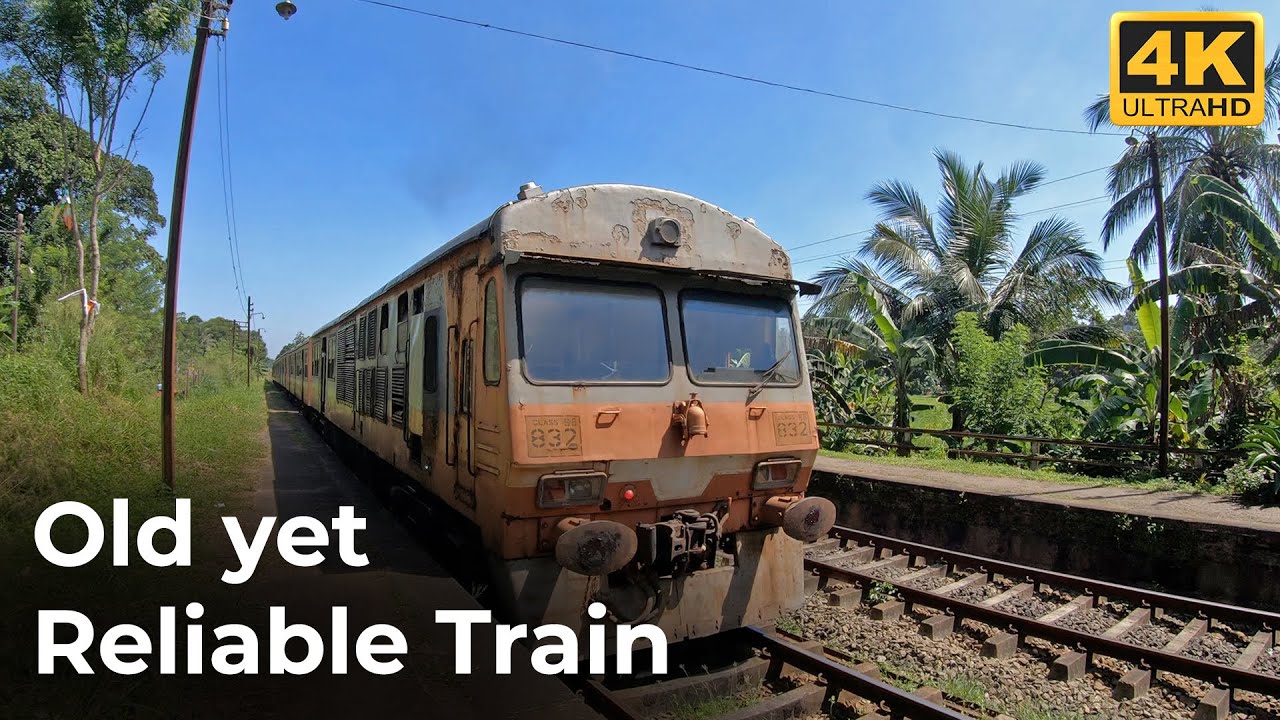 Old yet Reliable Diesel Multiple Unit made by Hitachi and Hyundai in Sri Lanka 4K