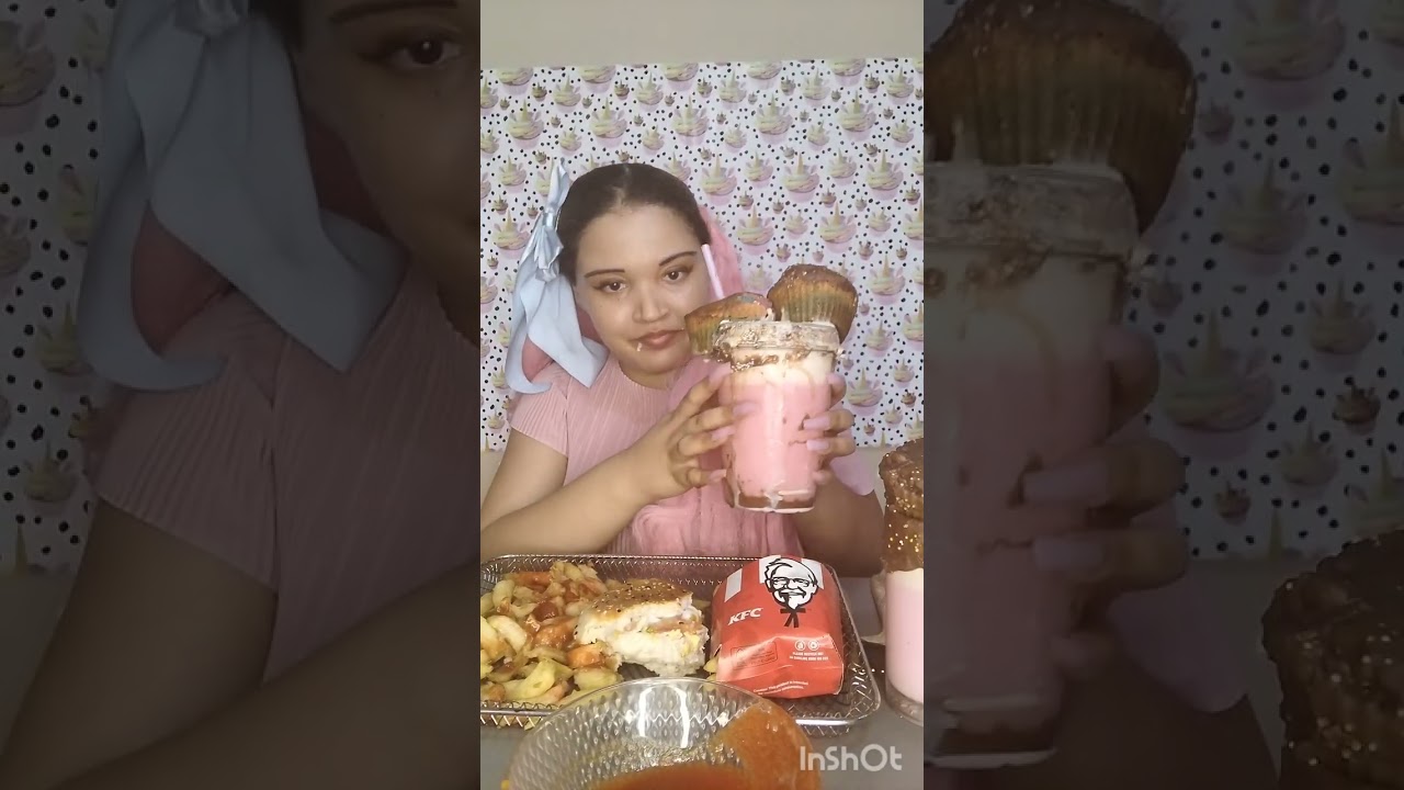 Kfc 🍔 🍟Colonel Burger meal and Strawberry milkshake.
