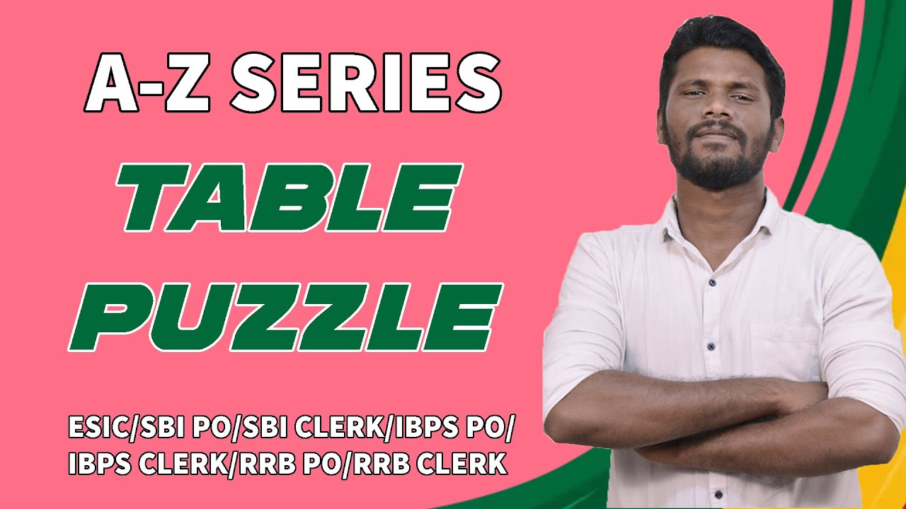 A-Z SERIES  - TABLE PUZZLE | ESIC | SBI PO CLERK | IBPS PO/CLERK | RRB PO/CLERK | JD