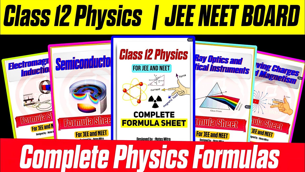 Class 12 Physics 🔥 | Complete Physics 📝 Formula Sheet | CBSE JEE NEET BOARD 