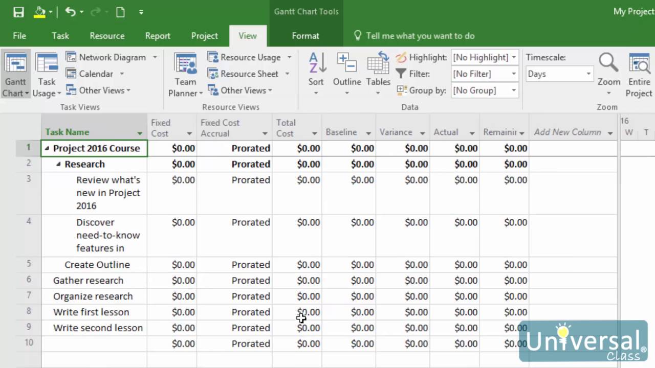 Lesson 10: Working with Resources - Universal Class Microsoft Project 2016