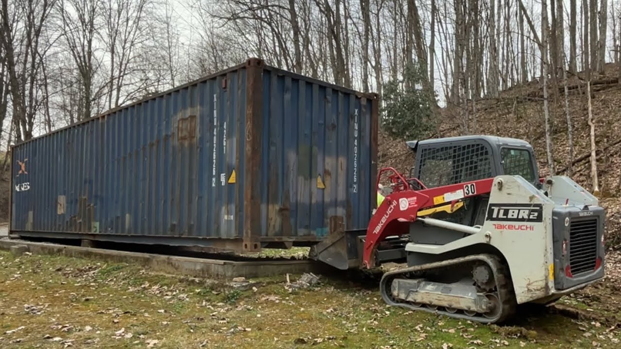Positioning a 40ft Shipping Container & Pouring a Gravel Base