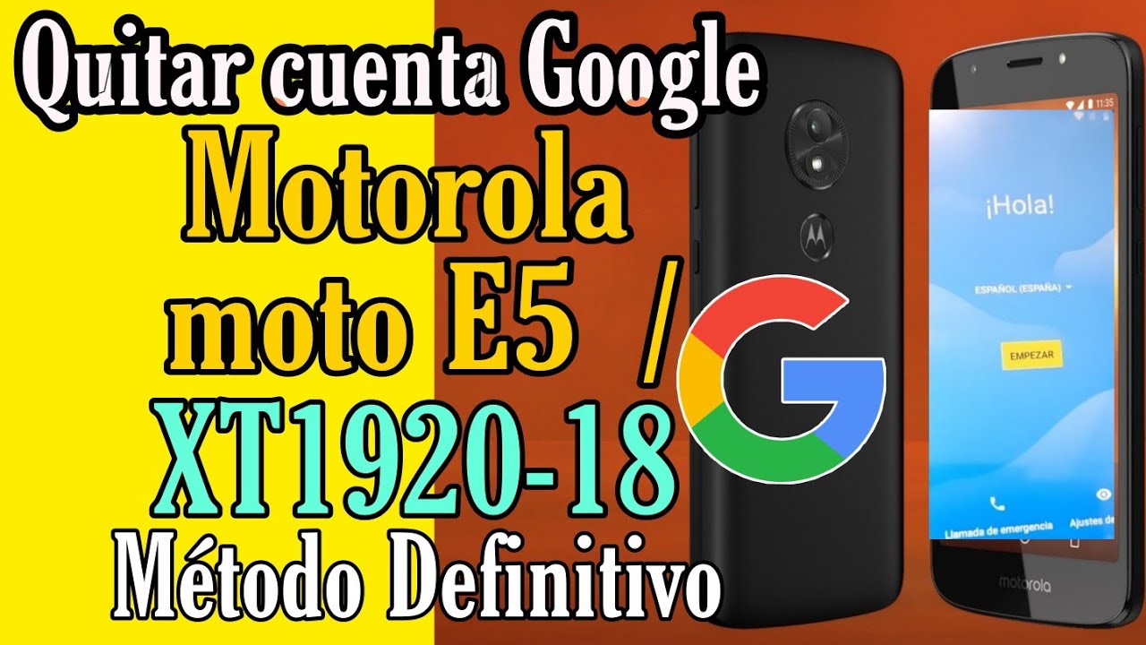 Quitar cuenta de Google Motorola moto E5 XT1920-18 / FRP BYPASS moto E5 XT1920-18
