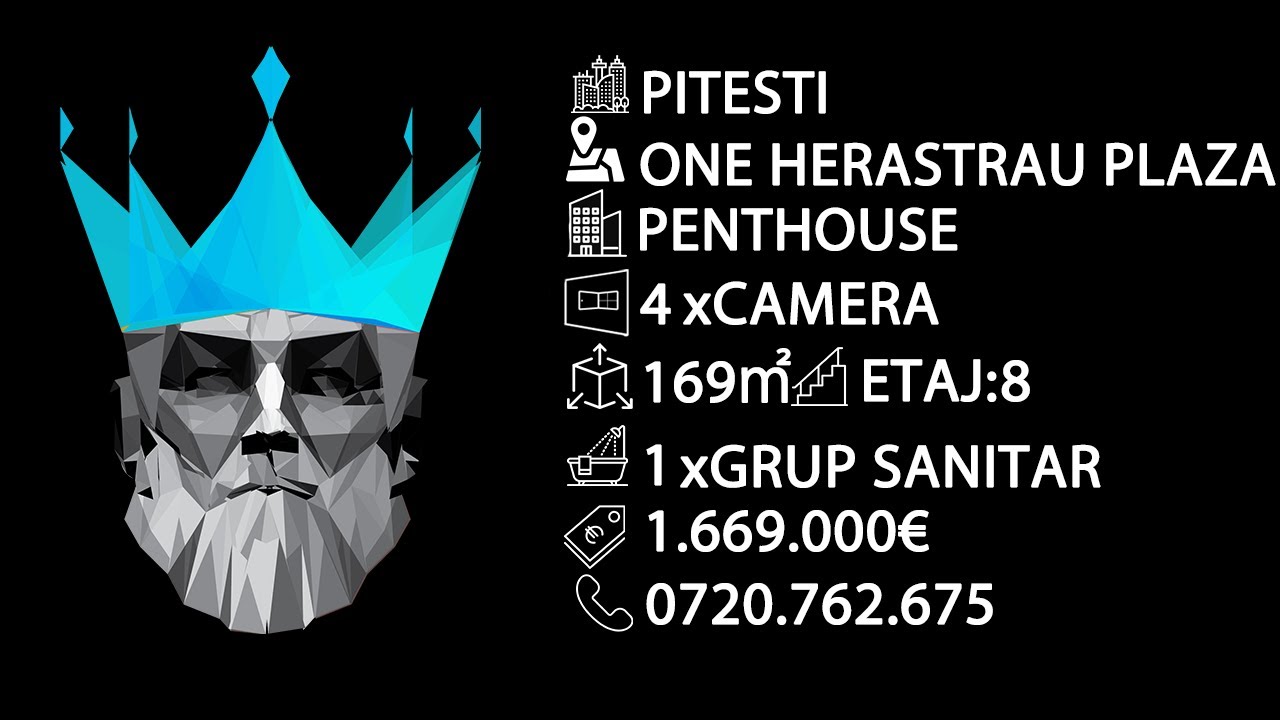 BUCURESTI One Herastrau Plaza | Penthouse | 4 Camere | 2 Parcari | 3 Terase |