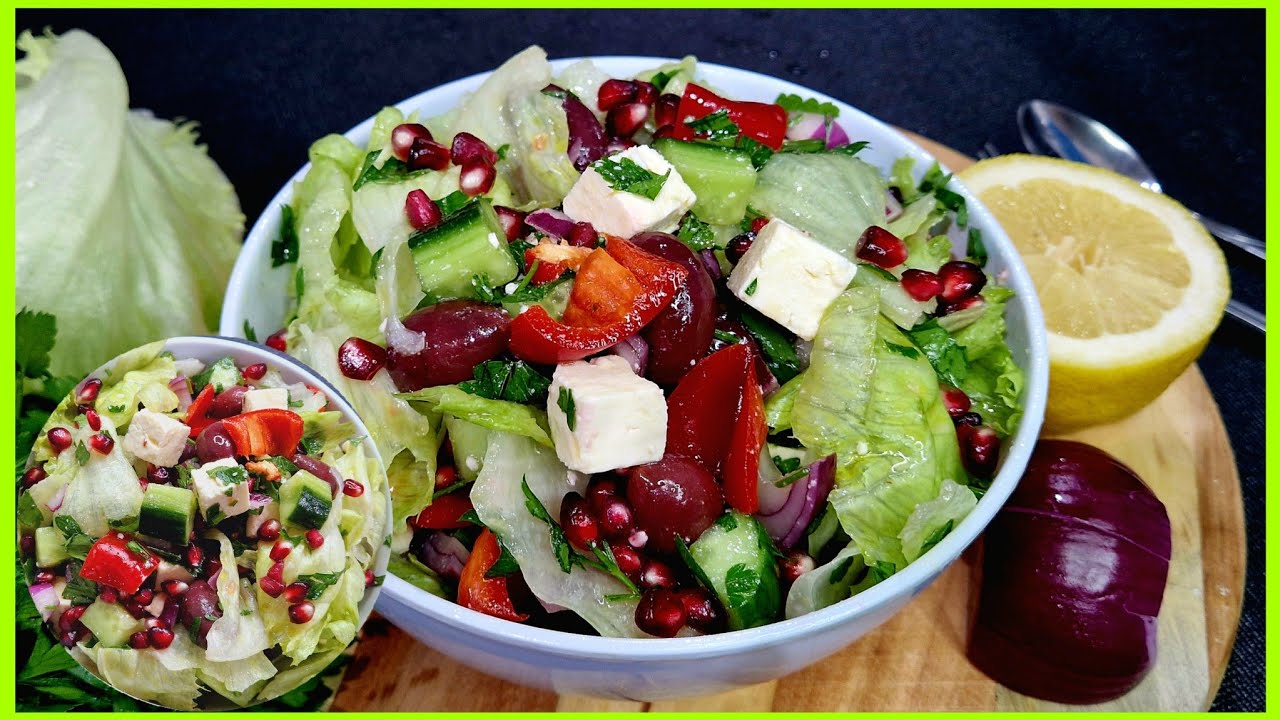Grieks salade met granaatappel, makkelijk om te maken,  probeer 't maar😋👌