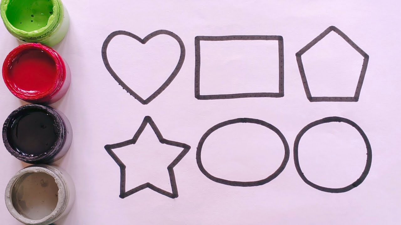 2d Shapes drawing activity learning video | Learn colors name with shapes drawing part- 180