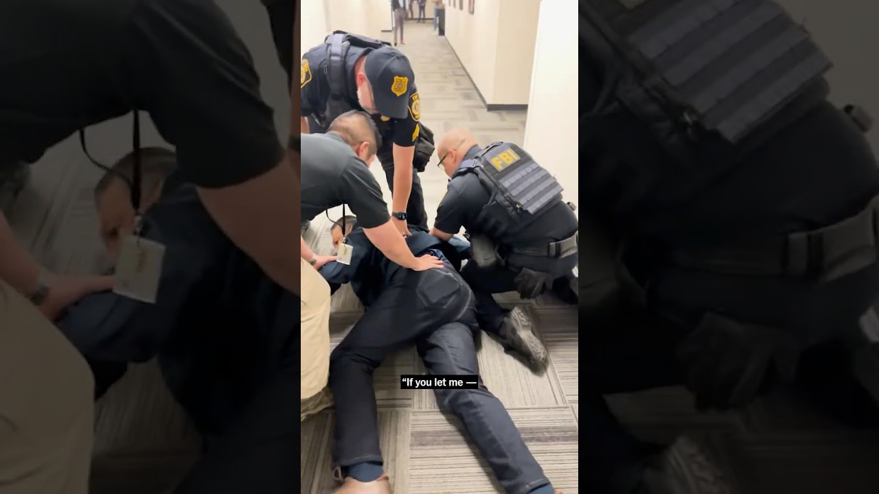 Federal Agents Force U.S. Senator to Floor After He Interrupts Noem