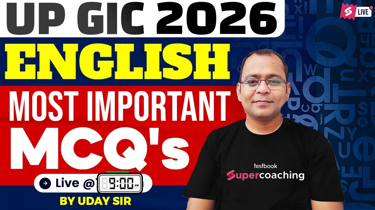 UP GIC Lecturer 2026 | UP GIC Lecturer English MCQs |UP GIC Lecturer English Preparation By Uday Sir