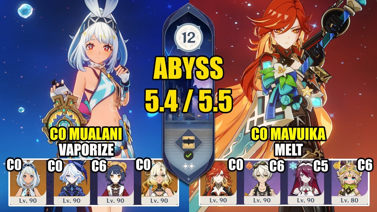 C0 Mualani Vaporize & C0 Mavuika Melt F2P | Spiral Abyss 5.4 - 5.5 | Genshin Impact 【原神】