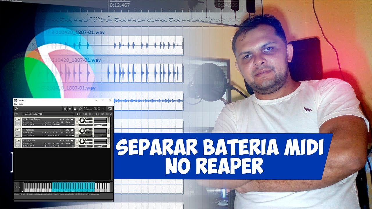 COMO SEPARAR  PEÇAS DE UMA BATERIA MIDI NO REAPER