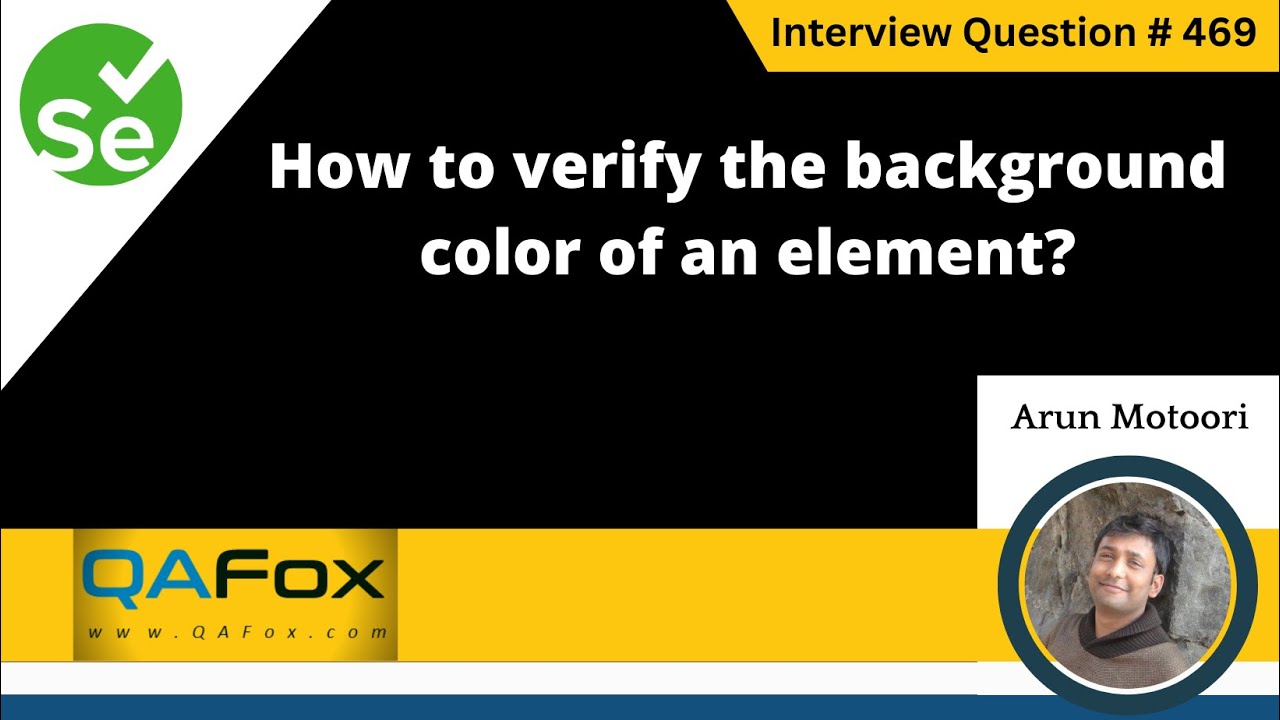 How to verify the background color an element (Selenium Interview Question #469)