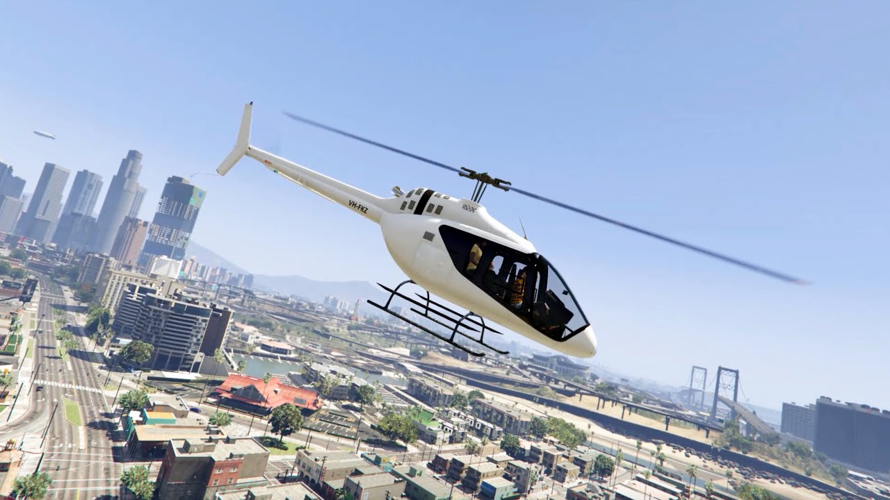Полёт на Bell 505 Jet Ranger X Mod (GTA 5)