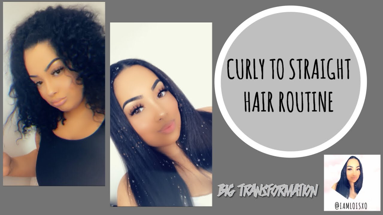 BIG TRANSFORMATION - CURLY TO STRAIGHT CURLY TO STRAIGHT HAIR TRANSFORMATION @IAMLOISXO