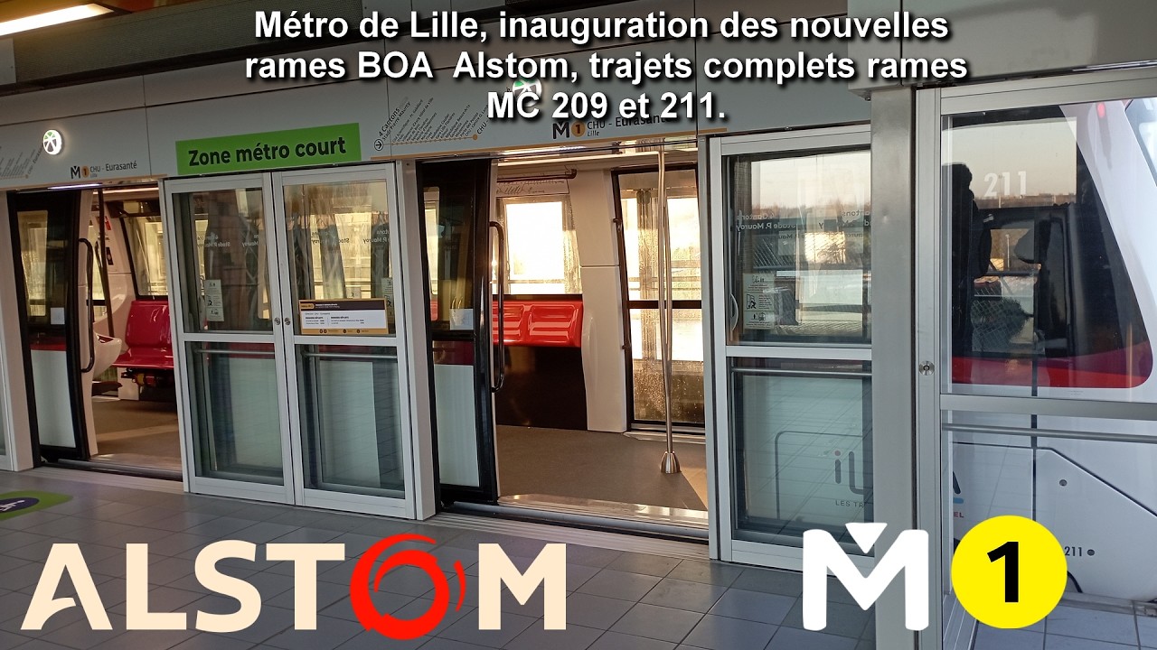 [METRO ALSTOM BOA] Trajets complets rames MC 209 et 211 sur la ligne 1 (ft @SpotChti).