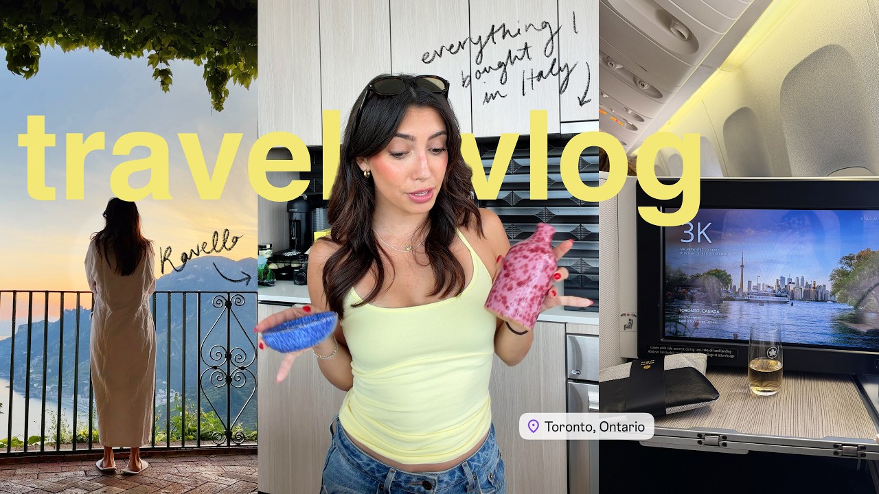 TRAVEL DAY VLOG (first class!!), Italy souvenir haul & HOMEBODY vibes ✈️