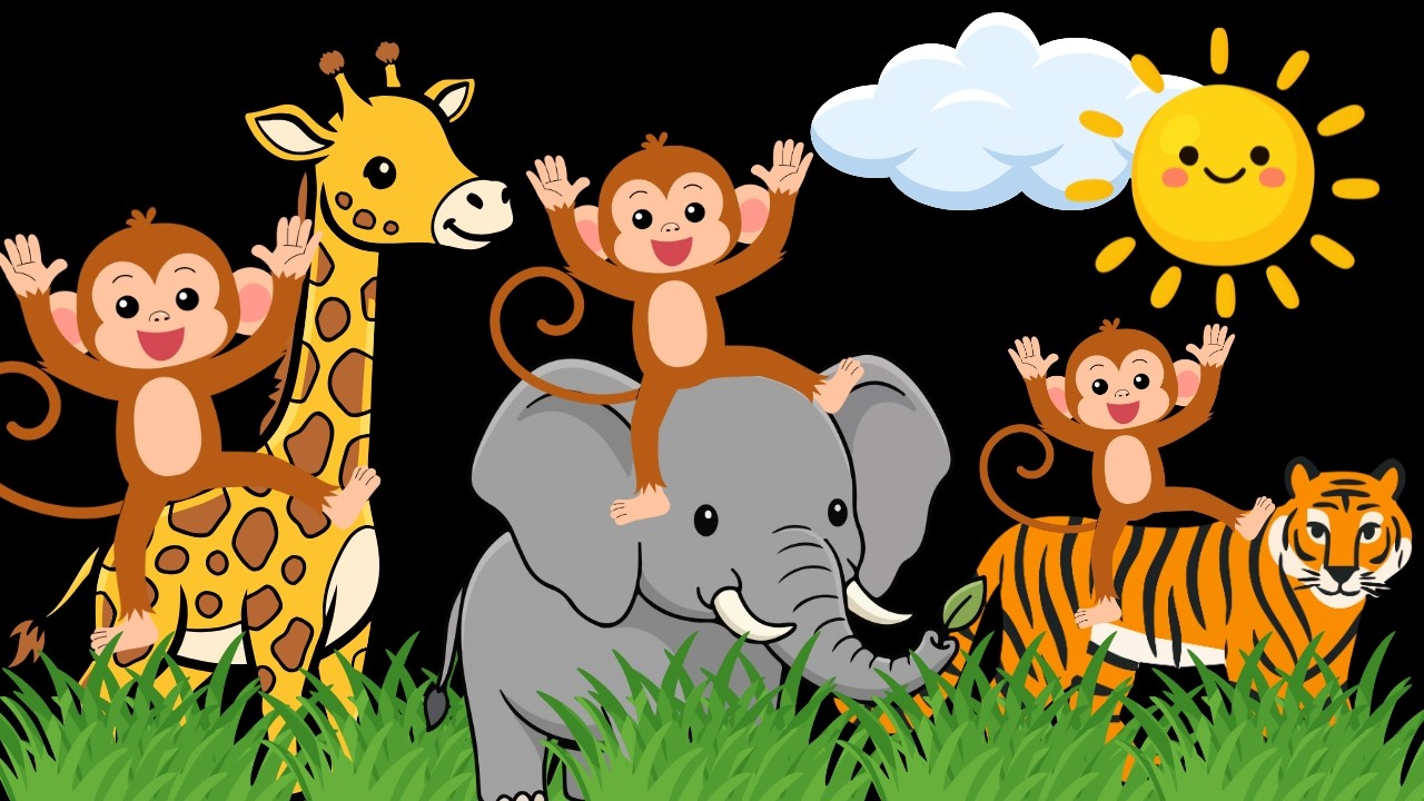 Jungle Monkey Baby Sensory adventure with High Contrast and Calm Music Cute Animals #babysensory