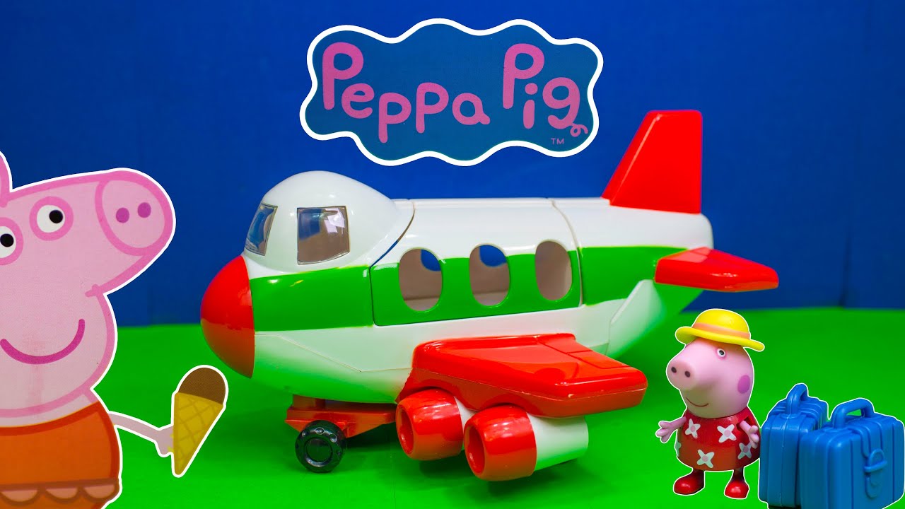 Peppa PIG  Holiday Travel Plane with Daddy Pig a Toy Unboxing