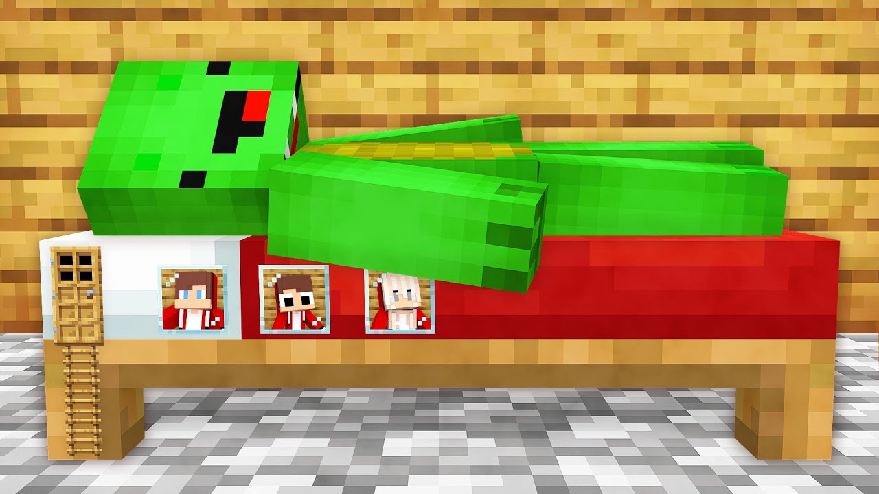 JJ Family Built a House inside Mikey’s BED in Minecraft (Maizen)
