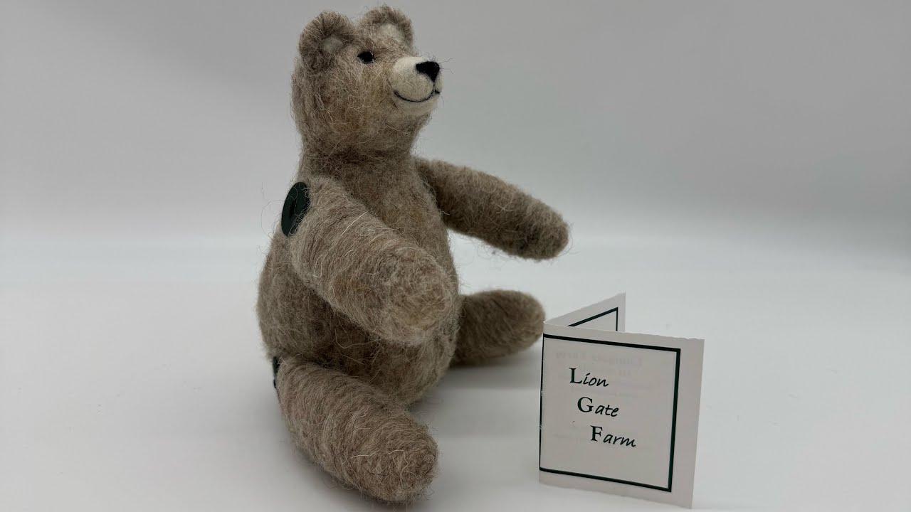 Easy Needle Felt Tutorial - Teddy Bear with Button Joints