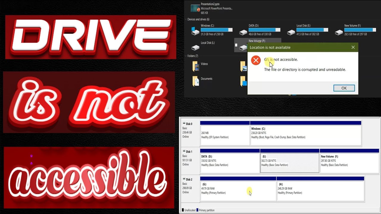 Drive is not accessible, How to fix drive is not accessible, hard drive not accessible,