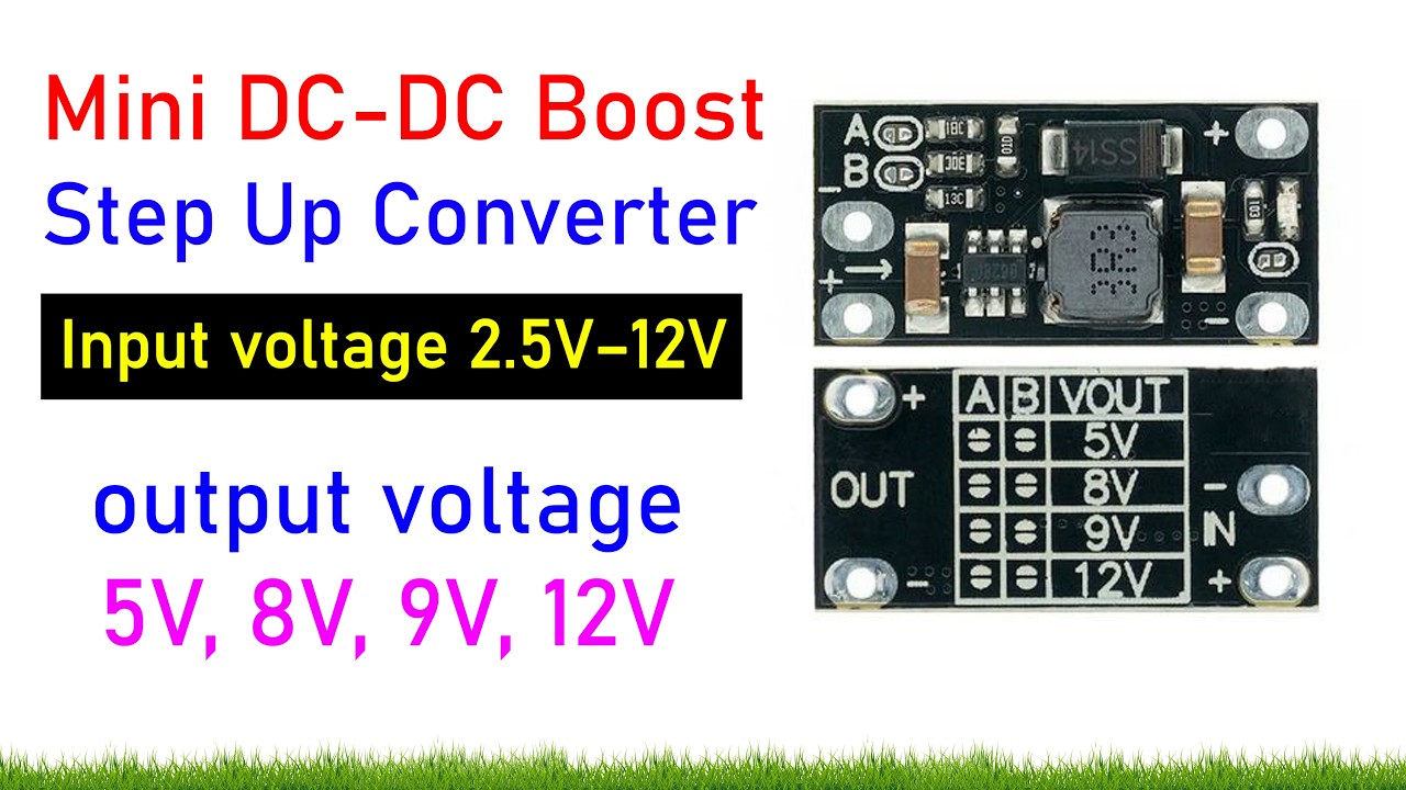 Mini DC-DC Boost Converter | 3V–9V to 12V Step-Up Voltage Regulator Module (Adjustable 5V/8V/9V/12V)