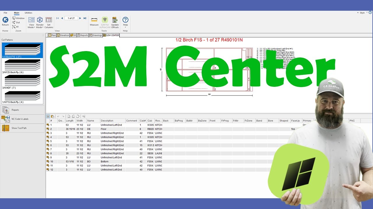 Breaking down S2M Center in Cabinet Vision!