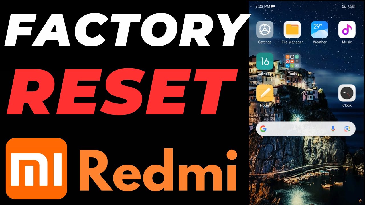 How to Factory Reset Redmi 9 Power and erase all data