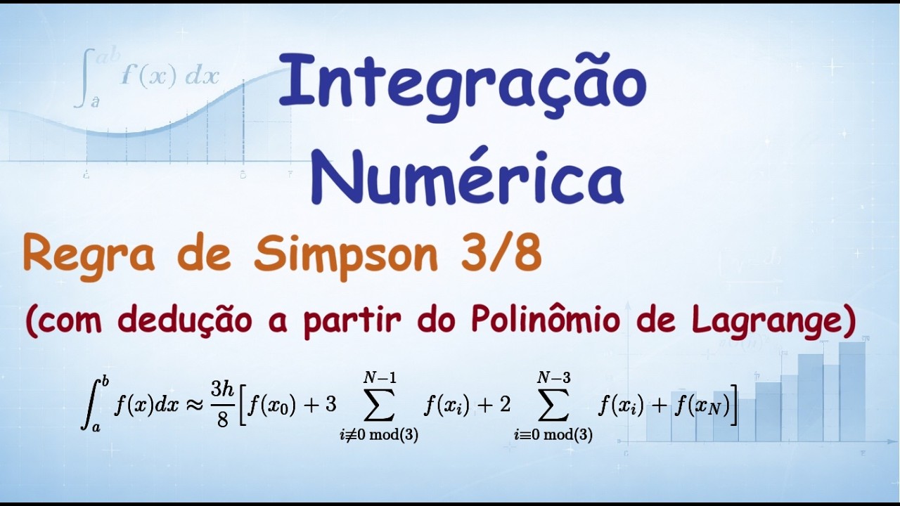 Integração Numérica: 09 - Regra de Simpson 3/8 (Dedução a partir do Polinômio de Lagrange)