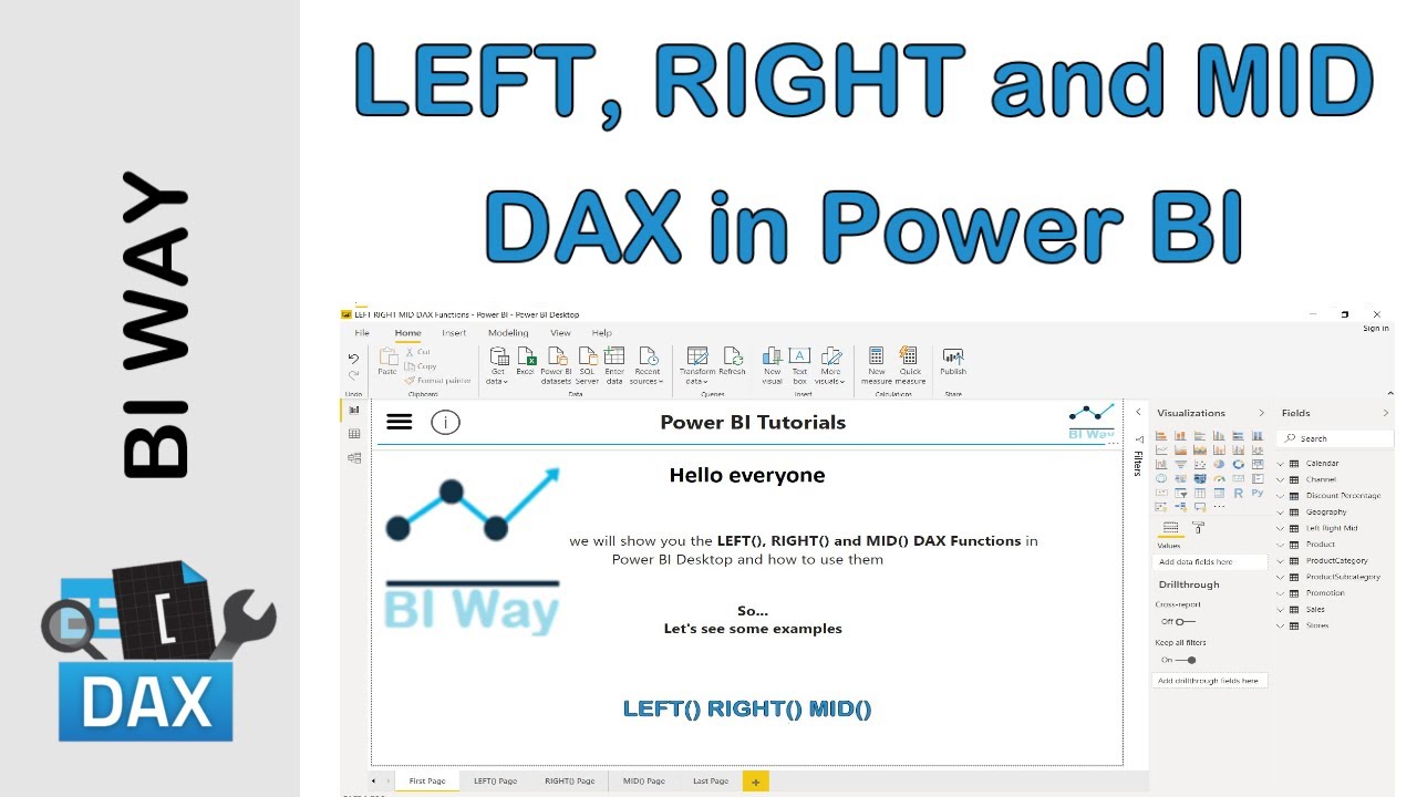 DAX Language - LEFT, RIGHT and MID Functions in Power BI