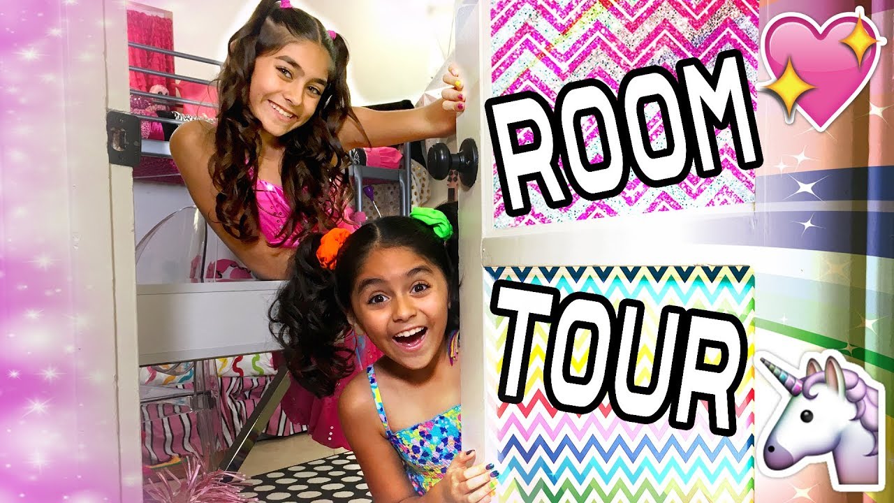 Room Tour - Mercedes & Evangeline Pink Rainbow Bedroom : VLOG IT // GEM Sisters