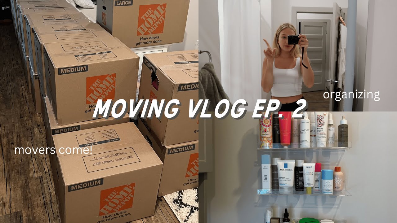 moving vlog ep. 2: movers come, unpacking boxes + organizing | maddie cidlik