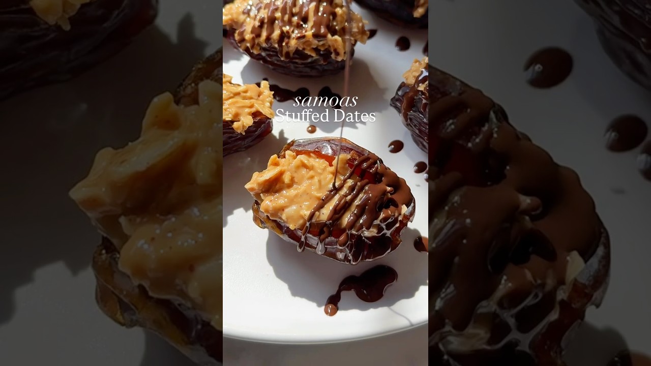 Samoas Cookie Stuffed Dates 🍪 recipe in comments!