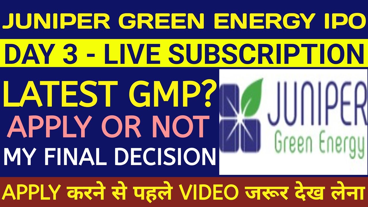Juniper Green Energy IPO 🔴Juniper Green Energy IPO Review 🔴Juniper Green Energy IPO Gmp 🔴Juniper IPO