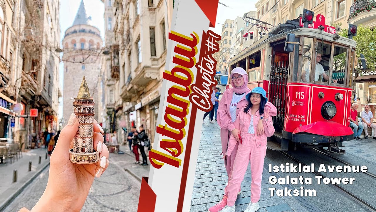Istanbul Turkey 2022 Istiklal Street Galata Tower Taksim