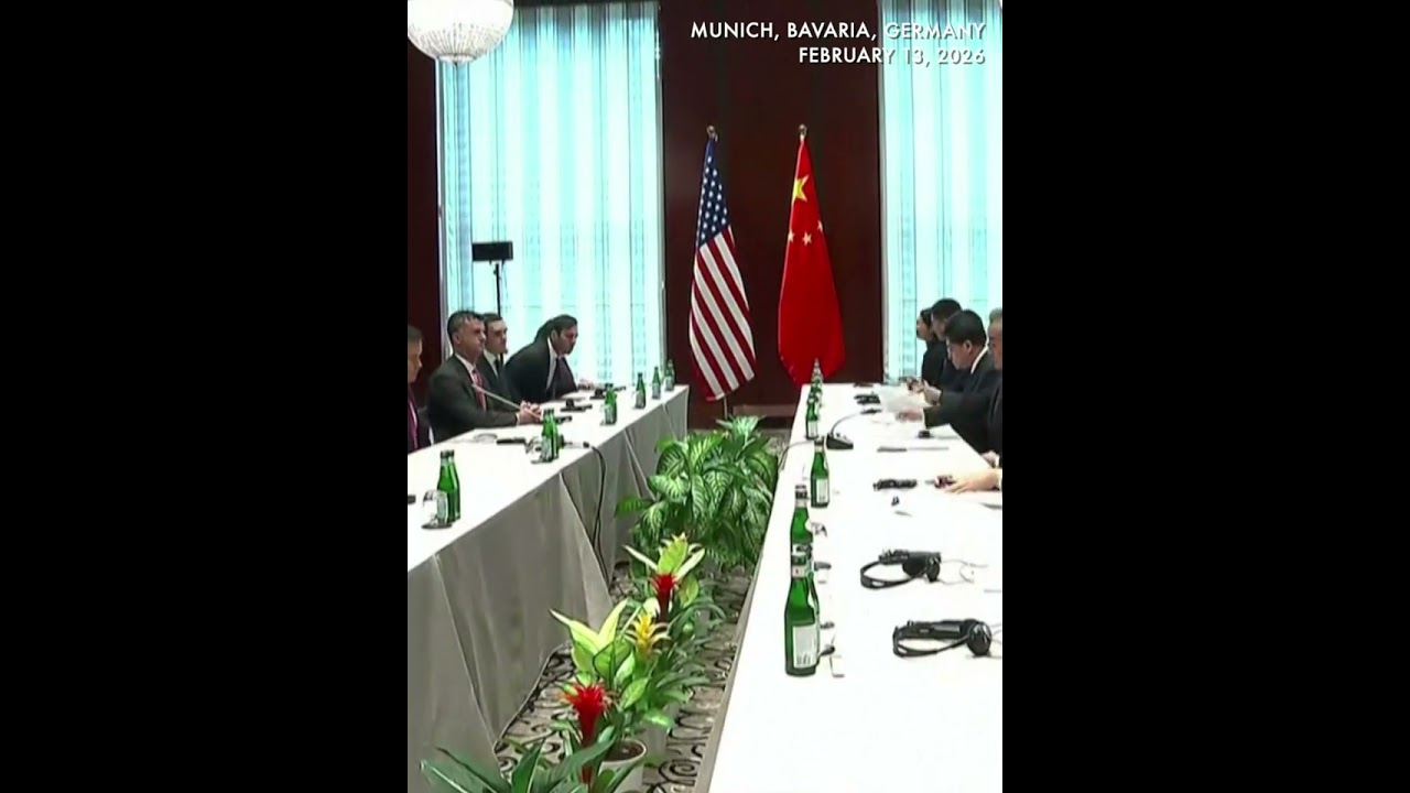 Chinese Foreign Minister Wang Yi meets US Rubio in Munich during MSC