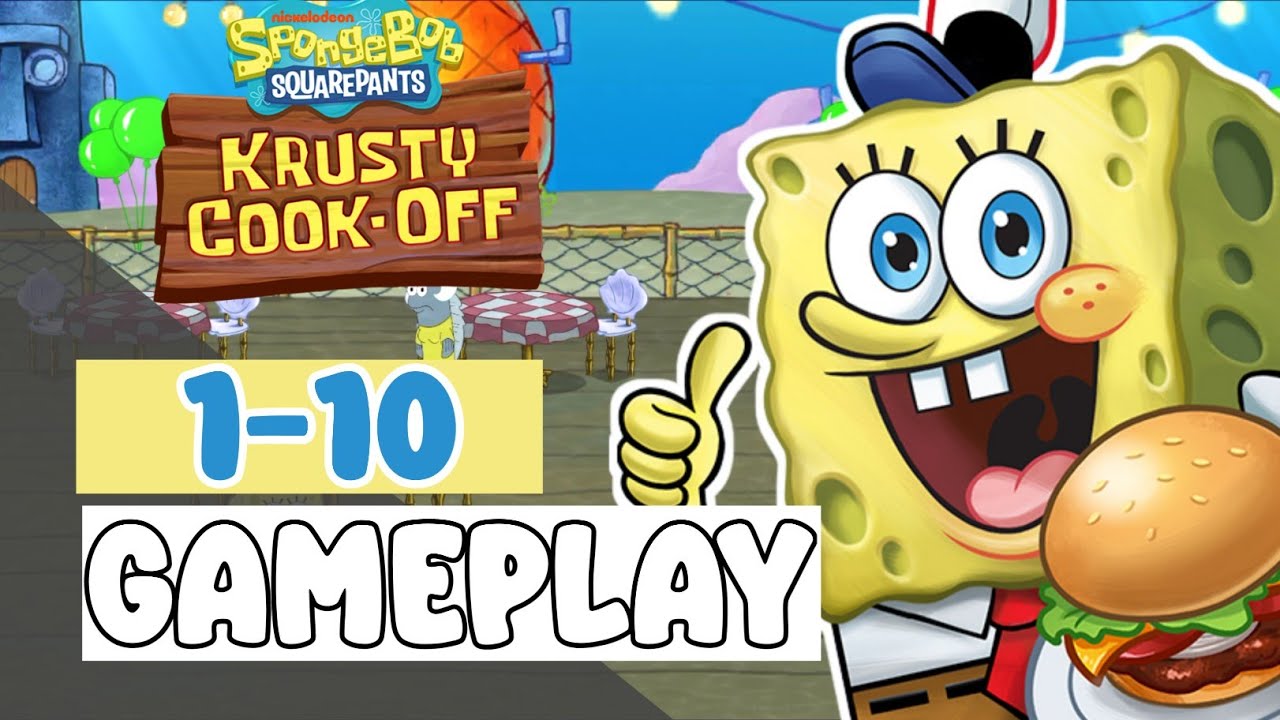 Pancake Stand Bikini Bottom Level 1-10 - SpongeBob: Krusty Cook-Off - Gameplay Walkthrough