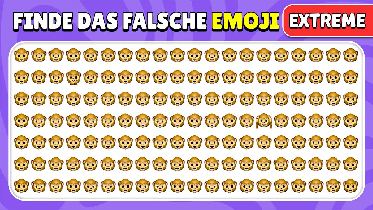 Finde das falsche Emoji - Emoji EXTREME Edition 😀😢😡🔥 | 40 Level | Quiz Häschen